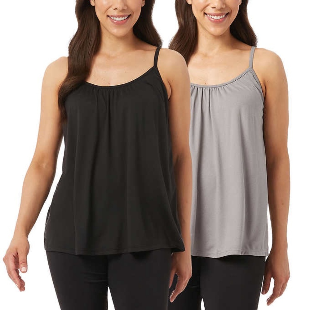 32 Degrees Women’s Cami with Built-In Bra, 2-pack size M NWT